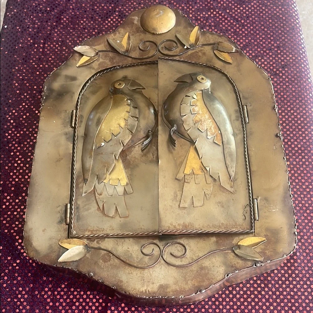 Antique Bronze Wall Decor with Bird Design